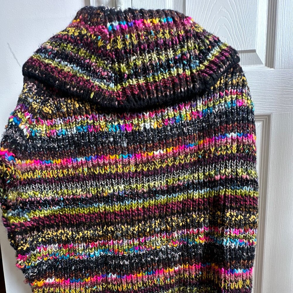 The Anthropologie Women's Short Sleeve Multicolor Turtleneck Sweater/Poncho